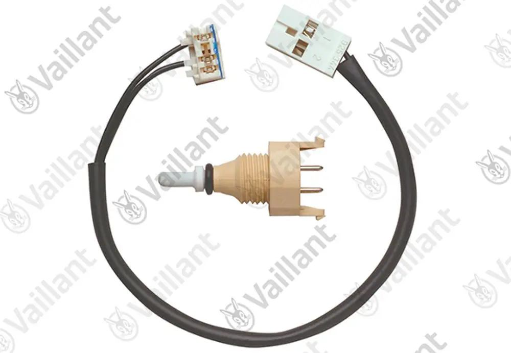 Vaillant NTC-Fühler mit einem Steckeranschluss und einem Kabel, für Temperaturmessungen in Heizsystemen.
